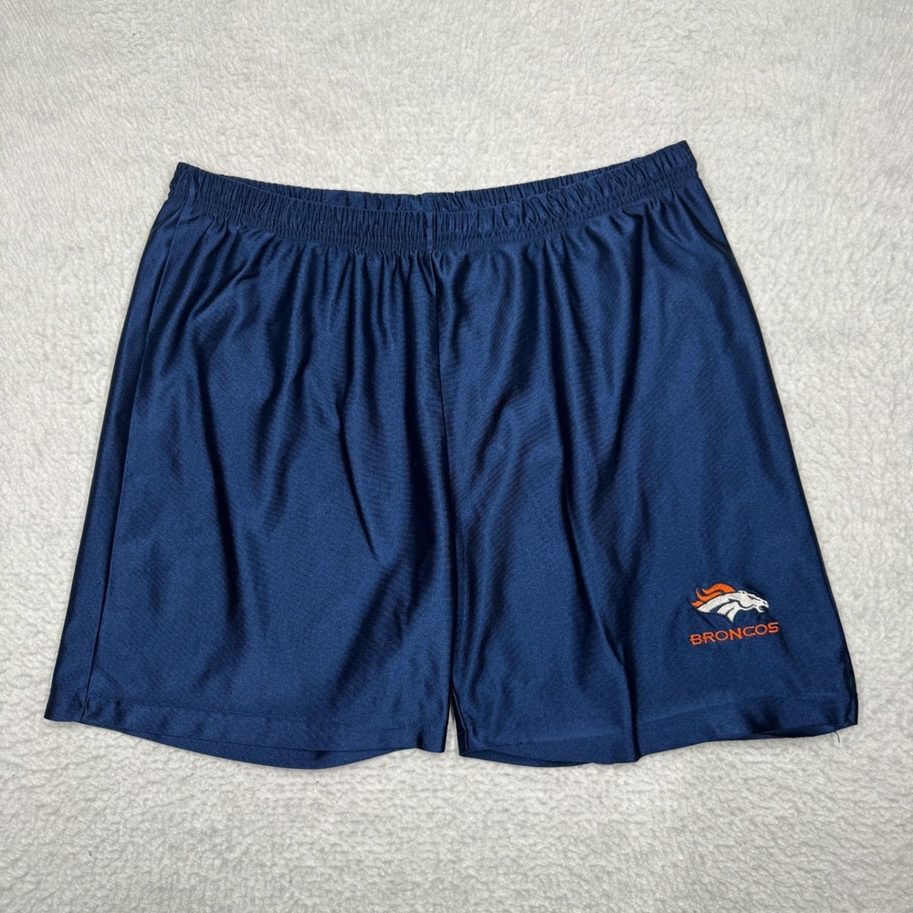 Vintage Denver Broncos Shorts Blue Embroidered Logo by True Fan Men's Size L